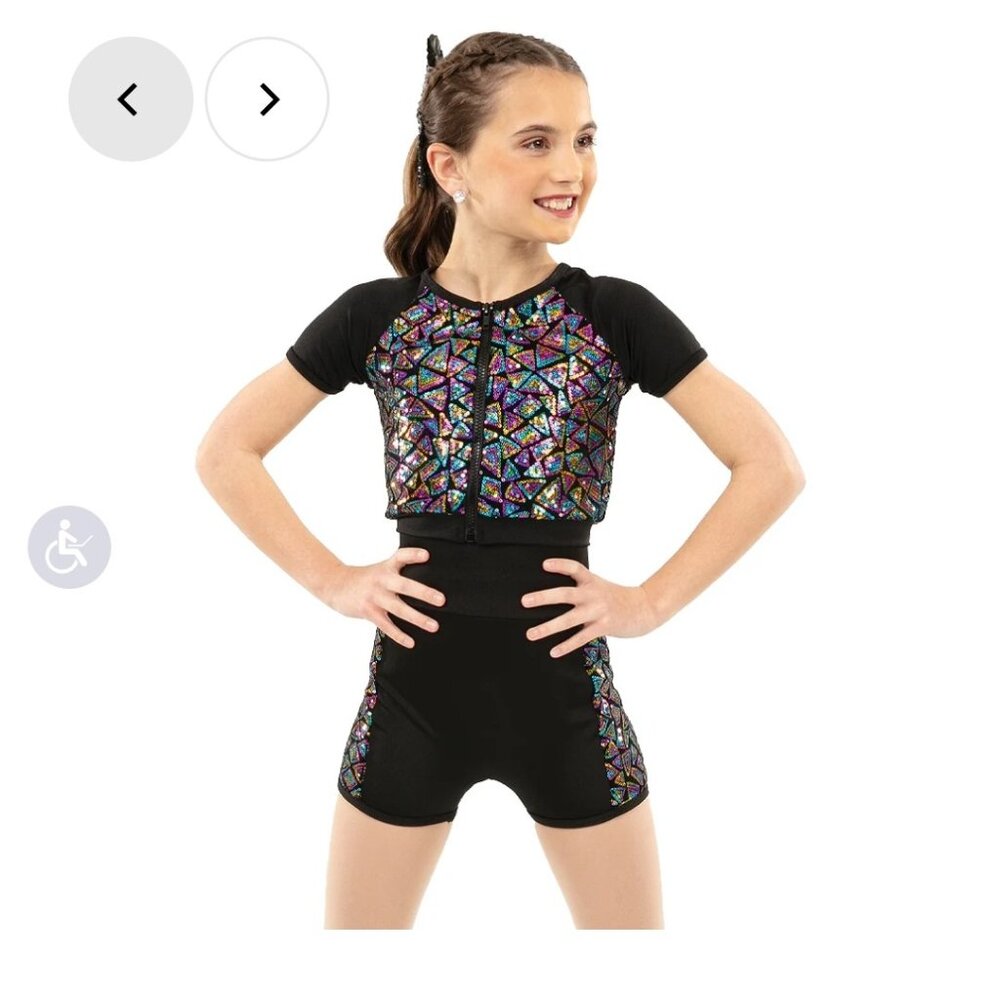 Alexandra Black and colored dance costume